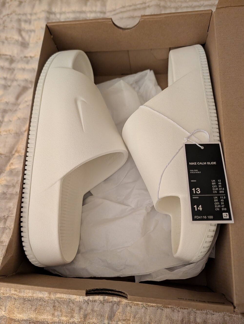 Nike White Calm Slide Men's Foam Slides